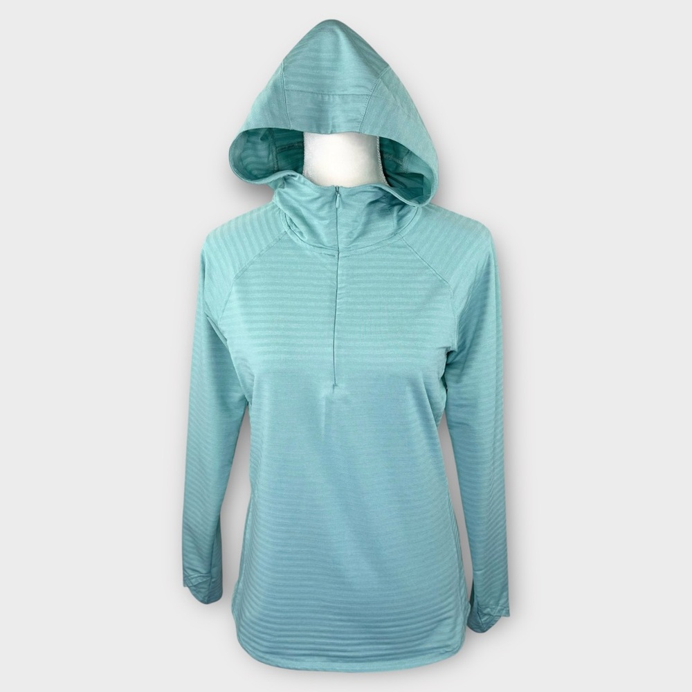KUHL Women’s Light Teal 1/4 Sleeve Pullover Hoodie Jacket S Lightweight Gorpcore